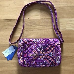 Vera Bradley Iconic RFID Little Hipster. Purple Paisley pattern.